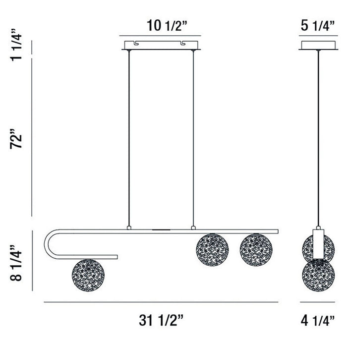 Eurofase 37350-017 LED Pendant, Gold