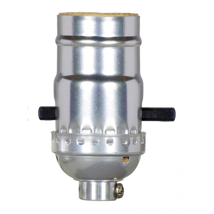 Satco 80-1527 On-Off Push Thru Socket, Nickel