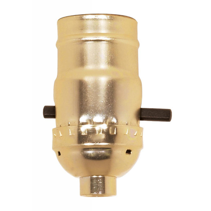 Satco 80-1529 On-Off Push Thru Socket, Brite Gilt