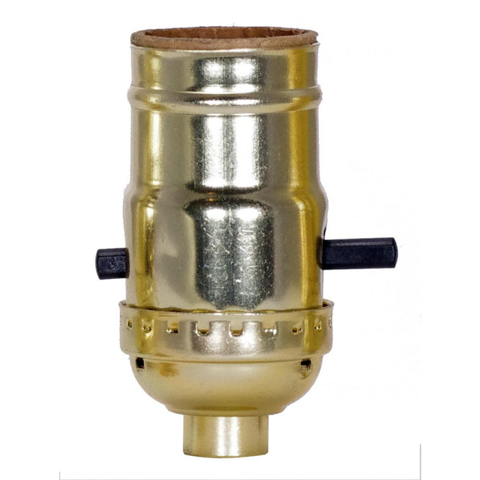 Satco 80-1565 On-Off Push Thru Socket, Brite Gilt