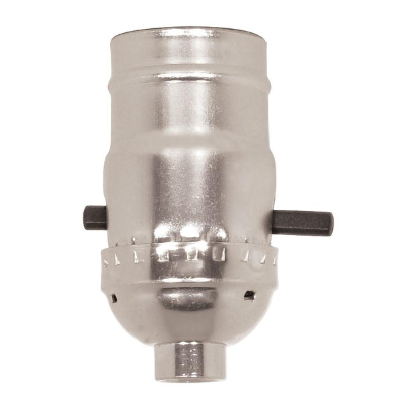 Satco 80-1566 On-Off Push Thru Socket, Nickel