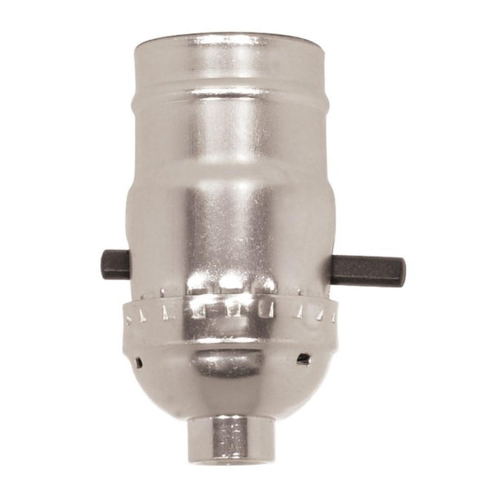 Satco 80-1566 On-Off Push Thru Socket, Nickel