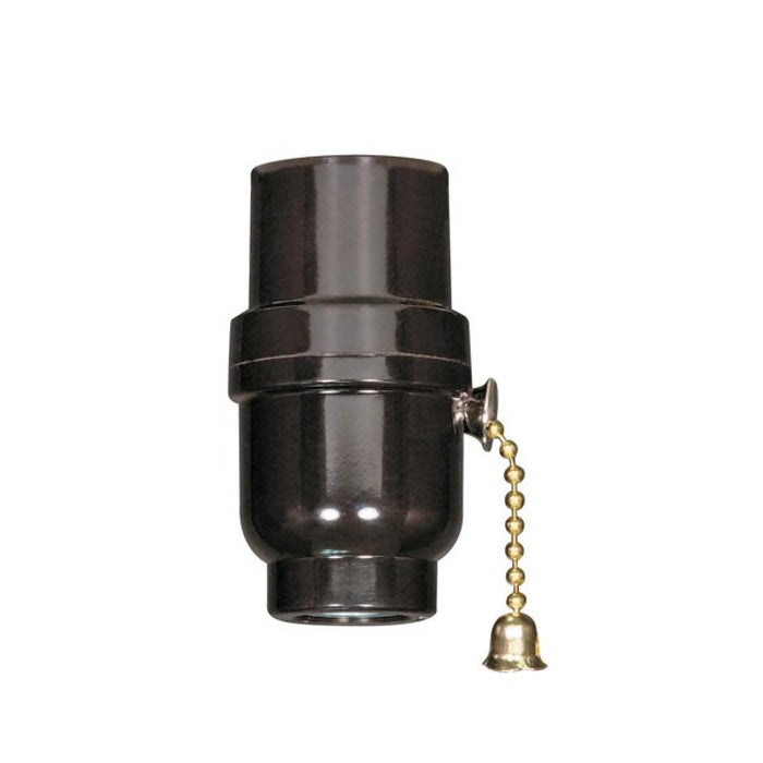 Satco 80-1638 3-Way Pull Chain 1/8 Ip Cap W/Metal Bushing Less Set Screw, Brass