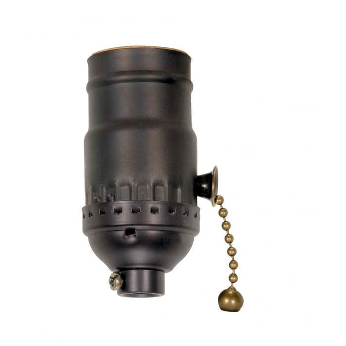 Satco 80-1740 On-Off Pull Chain Socket, Dark Antique Brass