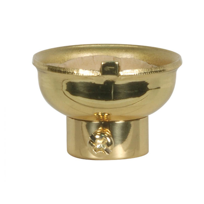 Satco 80-1749 Caps With Set Screw, Polished Brass