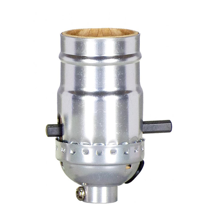 Satco 80-1754 On-Off Push Thru Socket, Nickel