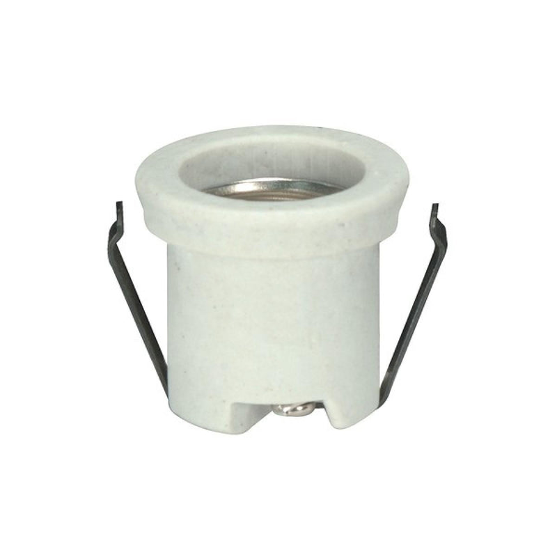 Satco 80-2032 Keyless Porcelain With Flange And Double Clip, White