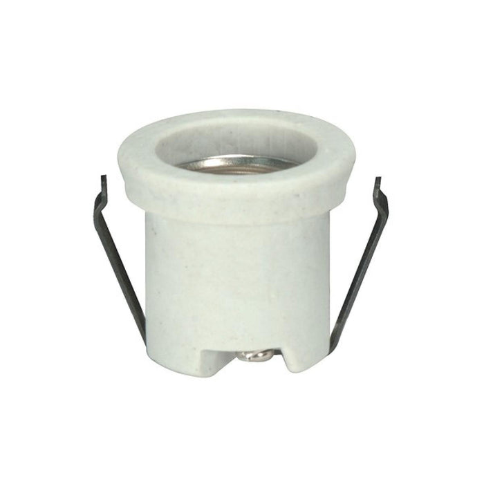 Satco 80-2032 Keyless Porcelain With Flange And Double Clip, White