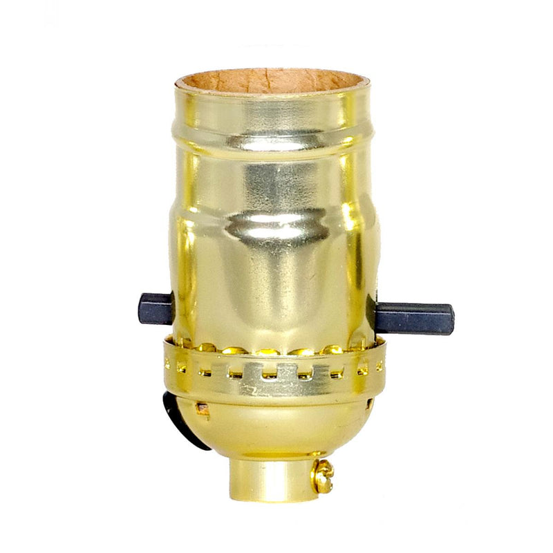 Satco 80-2137 On-Off Push Thru Socket, Brite Gilt