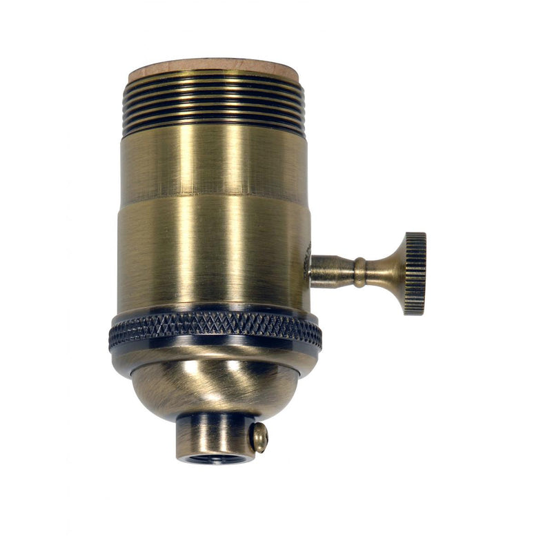 Satco 80-2158 3Way Cast Br Skt Reg Ant Brs, Antique Brass
