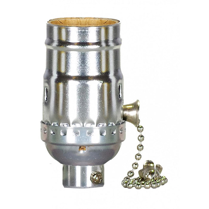 Satco 80-2185 On-Off Pull Chain Socket, Nickel
