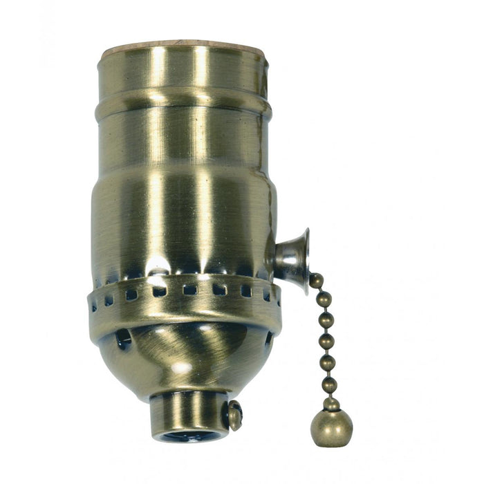 Satco 80-2212 On-Off Pull Chain Socket, Antique Brass