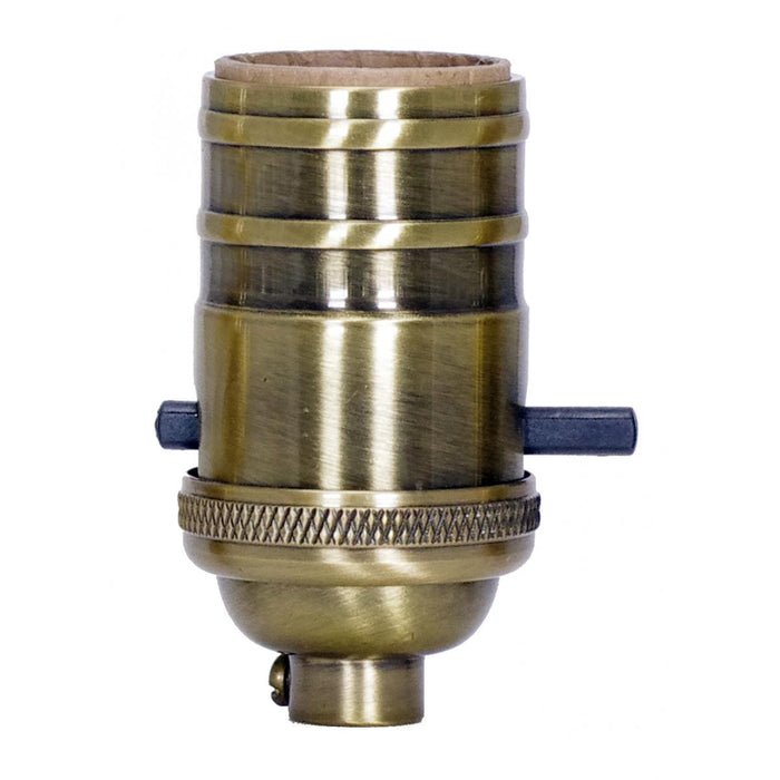 Satco 80-2218 On-Off Push Thru Socket, Antique Brass