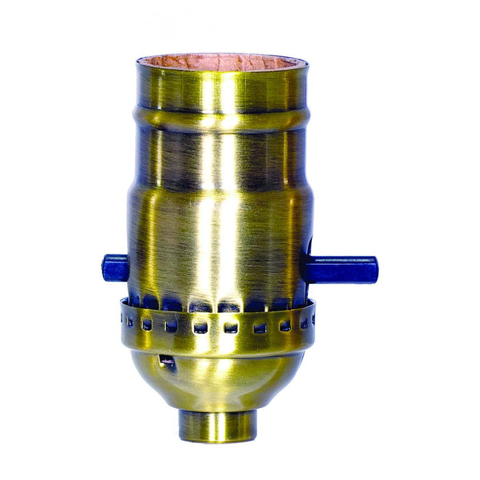 Satco 80-2251 On-Off Push Thru Socket, Antique Brass