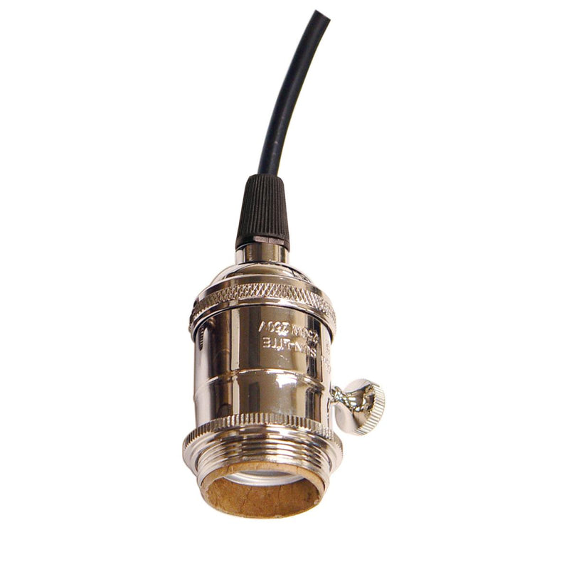Satco 80-2274 Lampholder, Polished Nickel / Glass