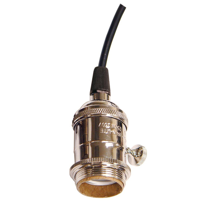 Satco 80-2274 Lampholder, Polished Nickel / Glass