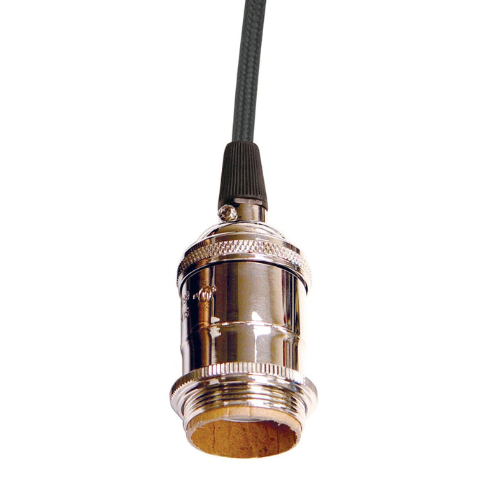 Satco 80-2283 Lampholder, Polished Nickel / Glass