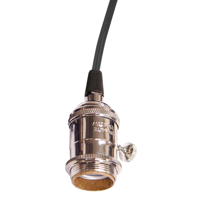 Satco 80-2298 Lampholder, Polished Nickel / Glass