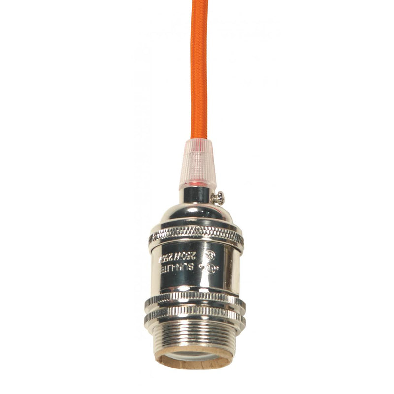 Satco 80-2344 Lampholder, Polished Nickel / Glass
