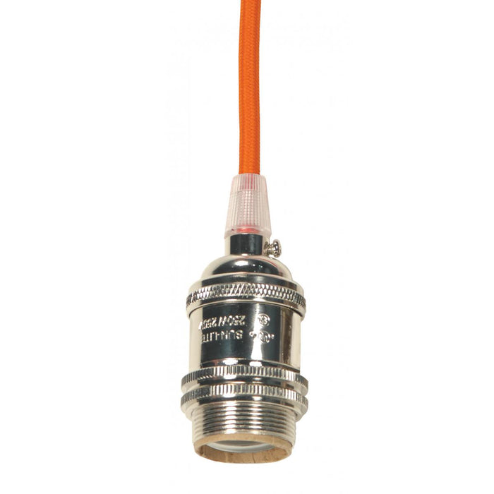Satco 80-2344 Lampholder, Polished Nickel / Glass