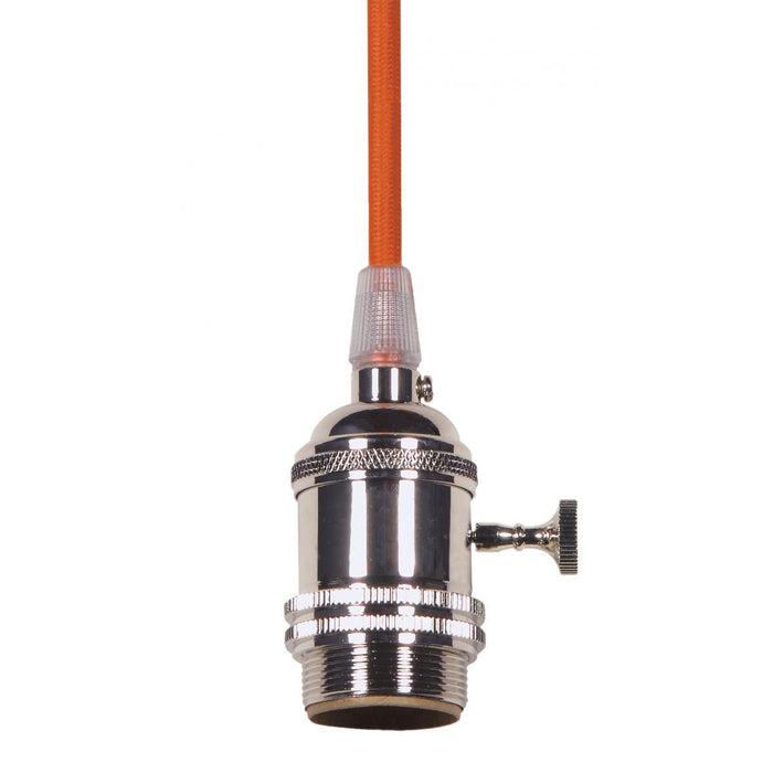 Satco 80-2346 Lampholder, Polished Nickel / Glass