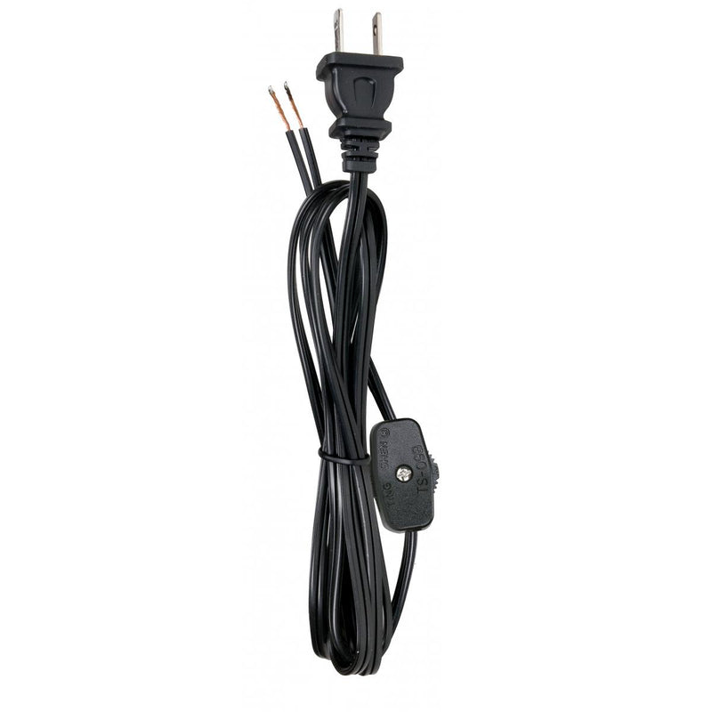 Satco 80-2397 6 Ft #18/2 Spt-1 105 Deg, Black