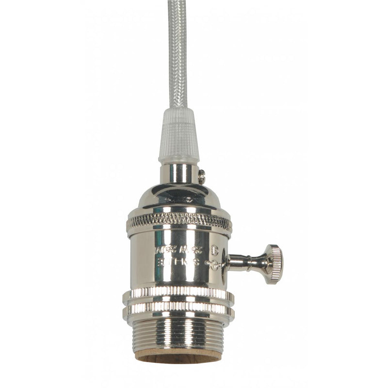 Satco 80-2439 Lampholder, Polished Nickel / Glass