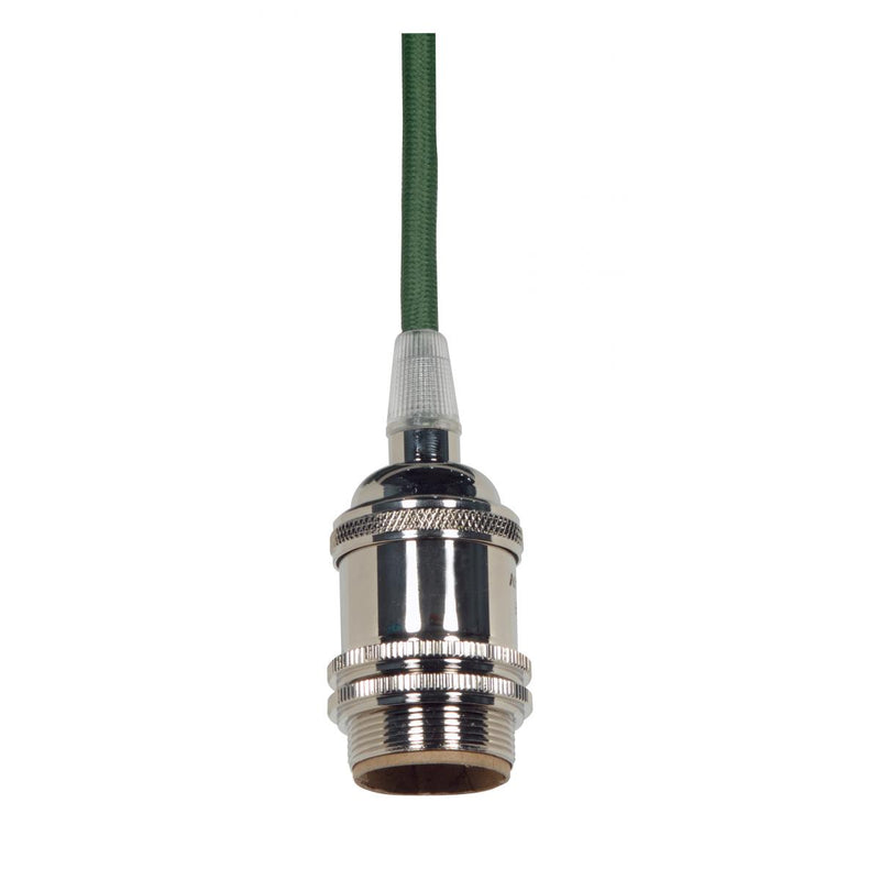 Satco 80-2455 Lampholder, Polished Nickel / Glass