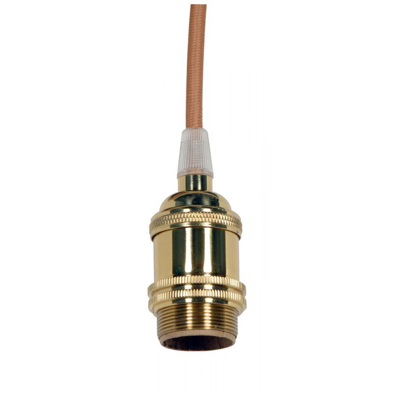 Satco 80-2459 Lampholder, Polished Brass / Glass