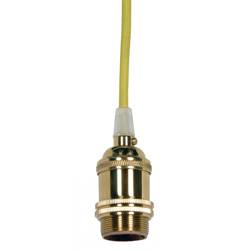 Satco 80-2461 Lampholder, Polished Brass / Glass