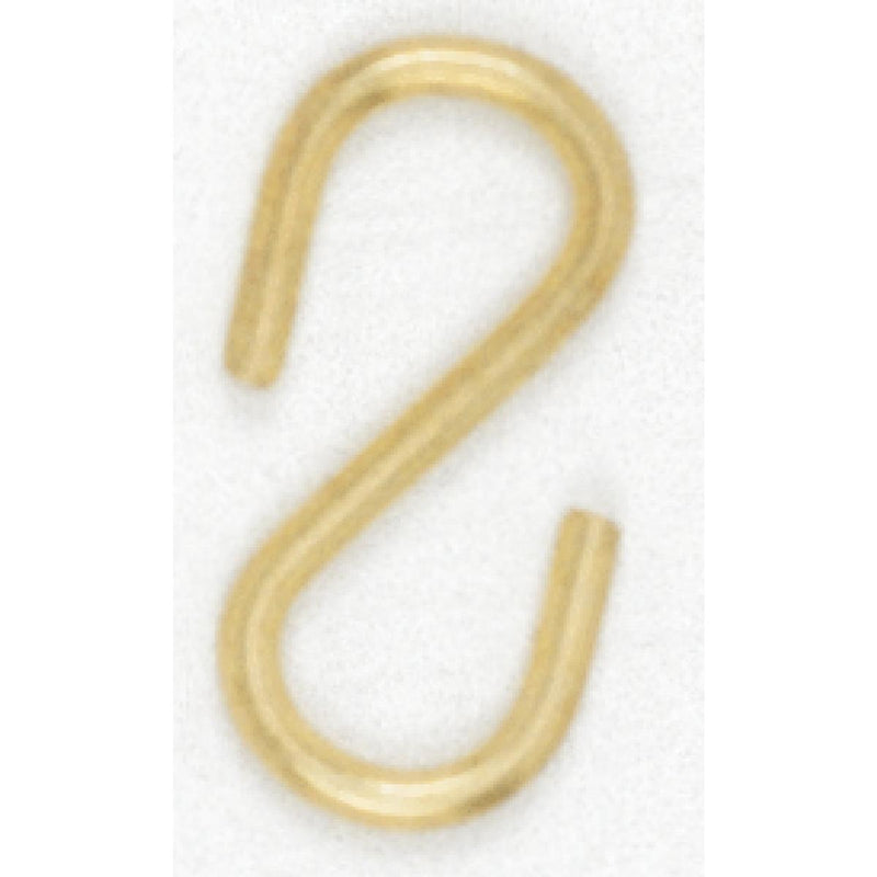 Satco 90-009 Plated S-Hook, Brass Plated
