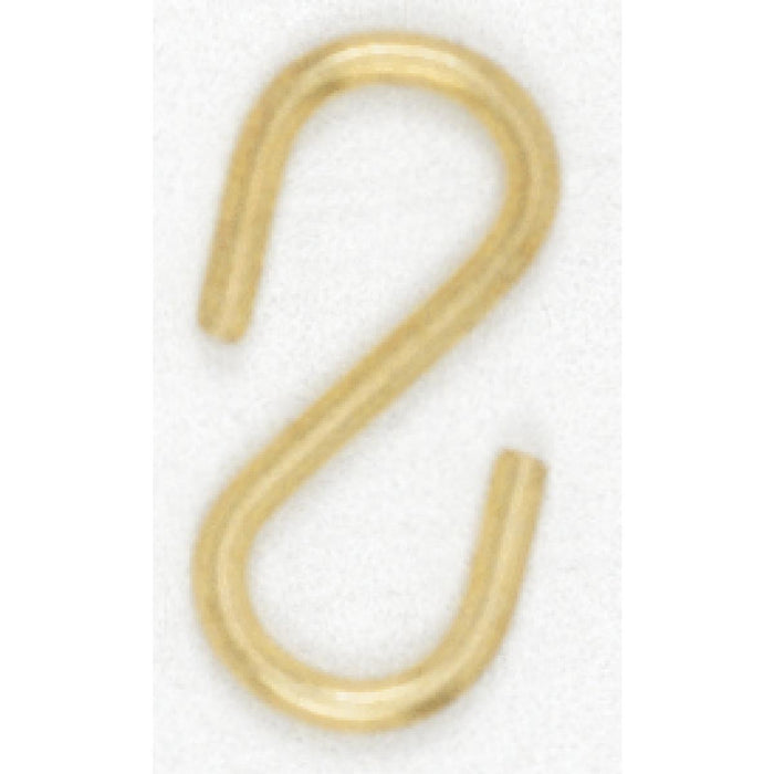 Satco 90-009 Plated S-Hook, Brass Plated