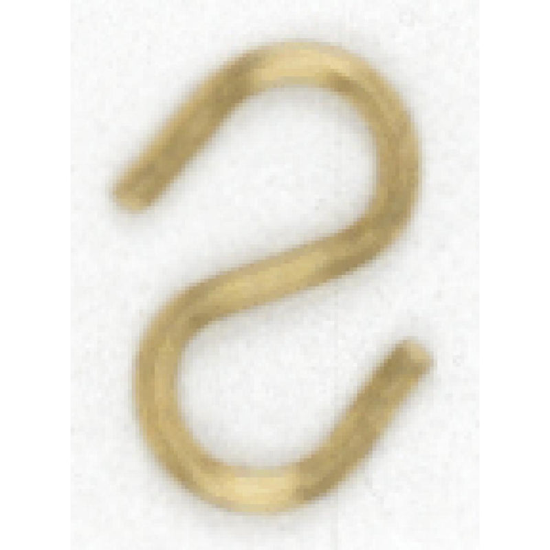 Satco 90-013 Plated S-Hook, Brass Plated