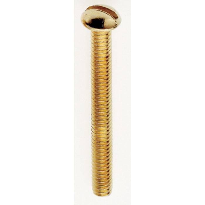 Satco 90-028 Round Head Slotted Machine Screw, Brass Plated
