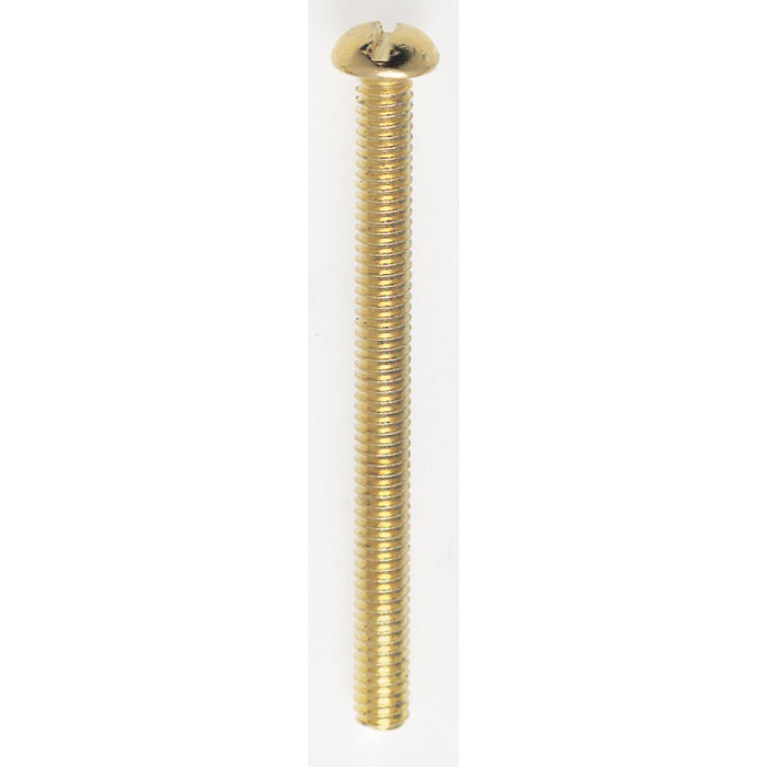 Satco 90-030 Round Head Slotted Machine Screw, Brass Plated
