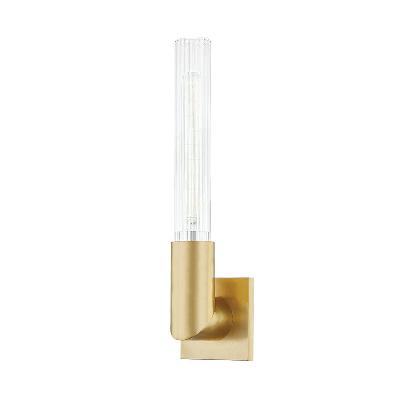 Hudson Valley 1201-AGB One Light Wall Sconce, Aged Brass