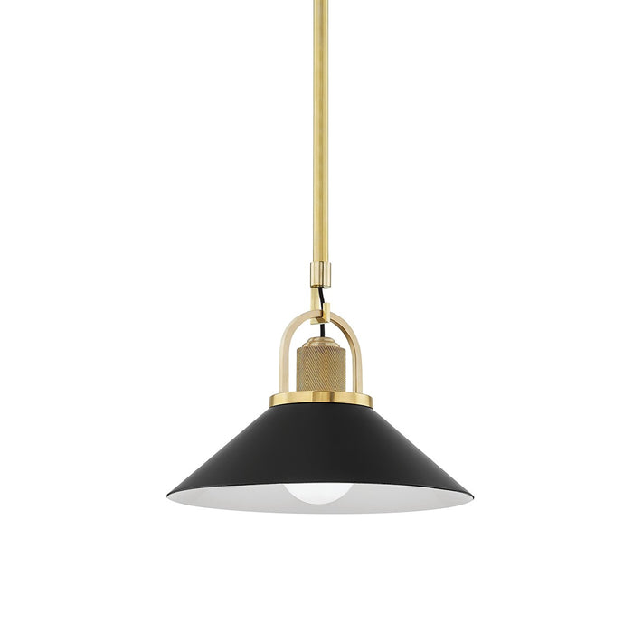 Hudson Valley 2613-AGB/BK One Light Pendant, Aged Brass/Black