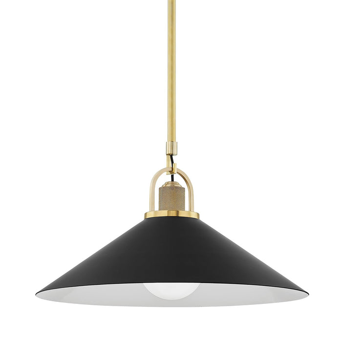 Hudson Valley 2620-AGB/BK One Light Pendant, Aged Brass/Black