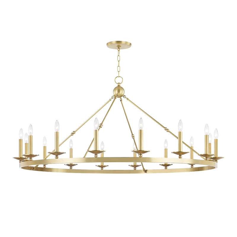 Hudson Valley 3216-AGB 16 Light Chandelier, Aged Brass