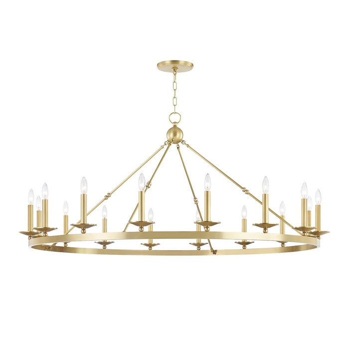 Hudson Valley 3216-AGB 16 Light Chandelier, Aged Brass