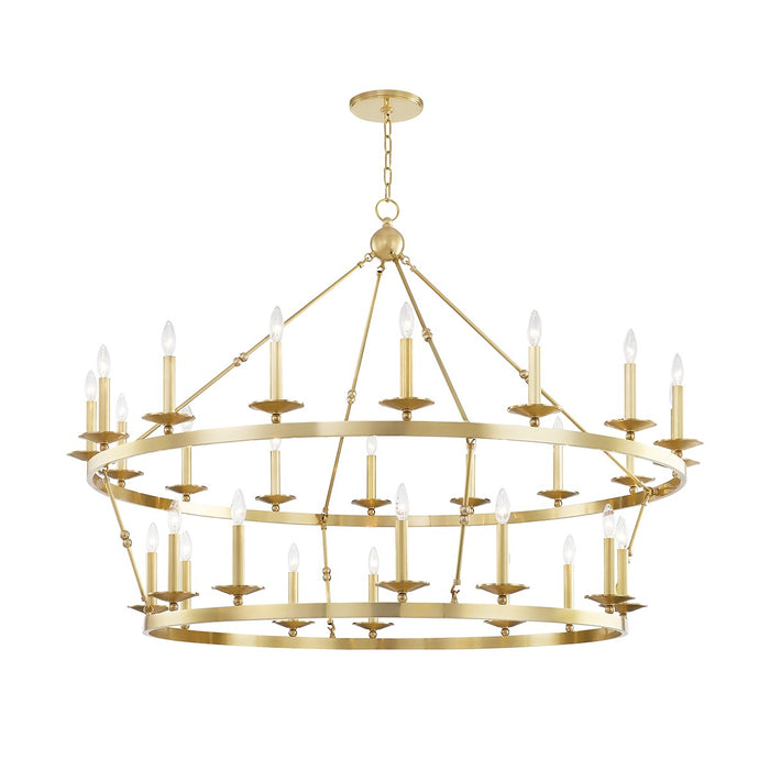 Hudson Valley 3228-AGB 28 Light Chandelier, Aged Brass