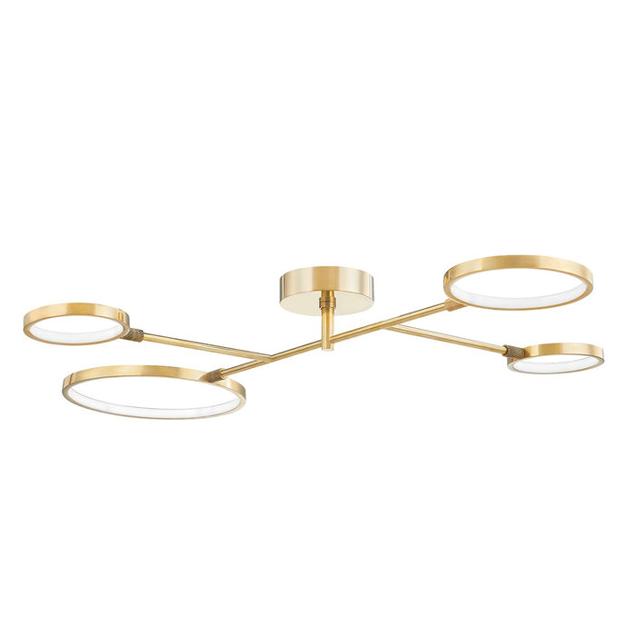 Hudson Valley 4104-AGB LED Semi Flush Mount, Aged Brass