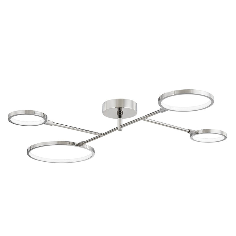 Hudson Valley 4104-PN LED Semi Flush Mount, Polished Nickel