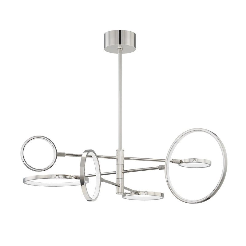 Hudson Valley 4106-PN LED Chandelier, Polished Nickel