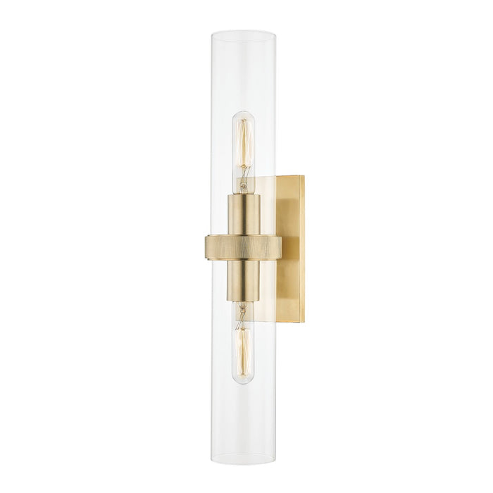 Hudson Valley 5302-AGB Two Light Wall Sconce, Aged Brass