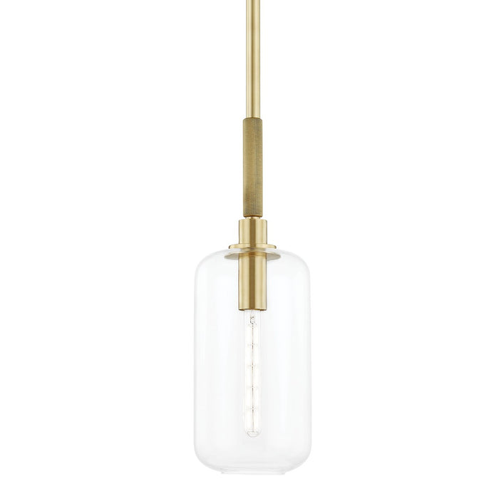 Hudson Valley 6908-AGB One Light Pendant, Aged Brass