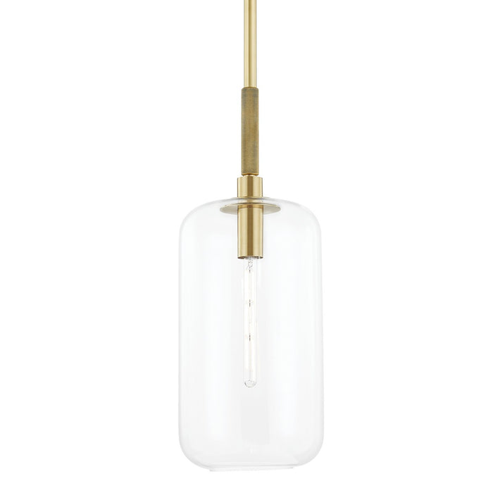 Hudson Valley 6911-AGB One Light Pendant, Aged Brass