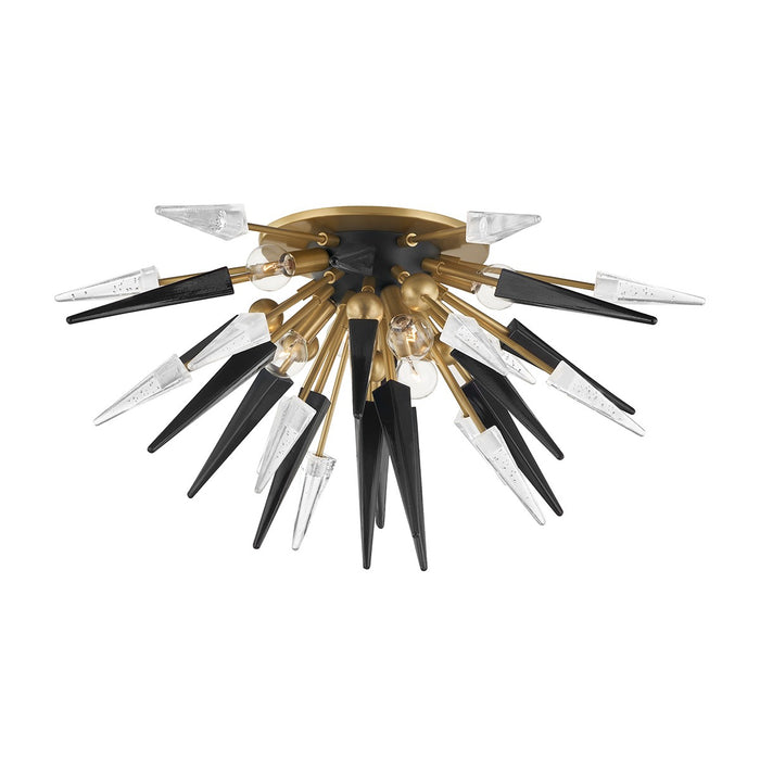 Hudson Valley 9027-AGB Six Light Semi Flush Mount, Aged Brass