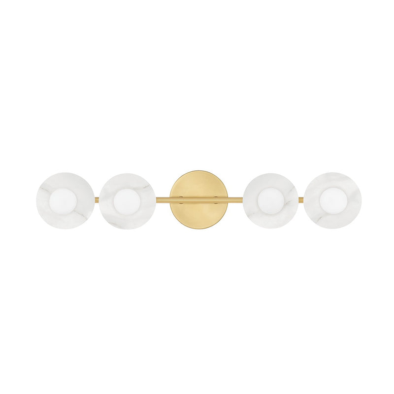 Hudson Valley 9204-AGB Four Light Bath Bracket, Aged Brass