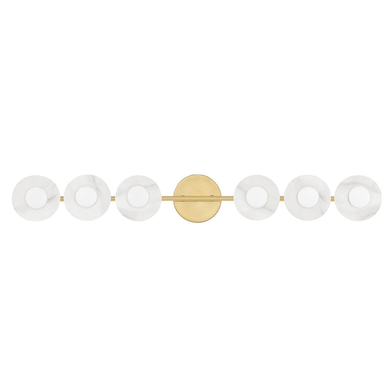 Hudson Valley 9206-AGB Six Light Bath Bracket, Aged Brass